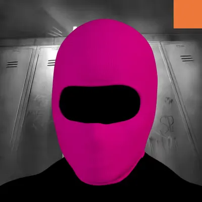 Villain #271 - The Pink Balaclava Villain on the Locker Room background with the Original Accent