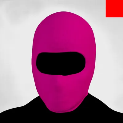 Villain #277 - The Pink Balaclava Villain on the Original background with the Red Accent