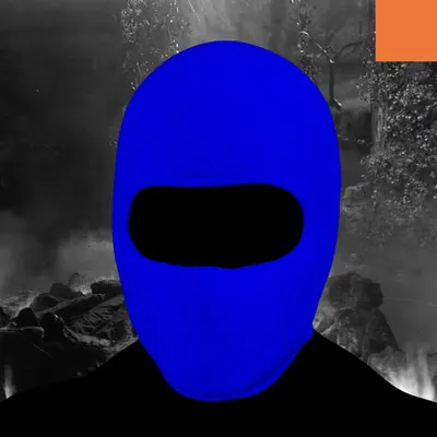 Villain #325 - The Blue Balaclava Villain on the Seance background with the Original Accent