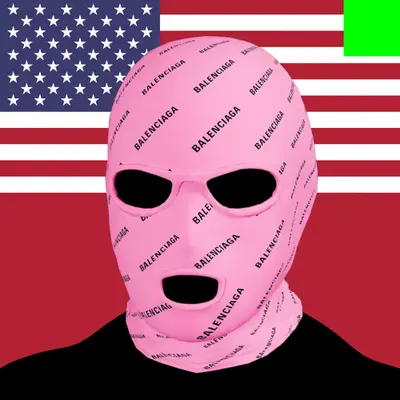 Villain #346 - The Balenciaga Ski Mask Villain on the Merica background with the Green Accent