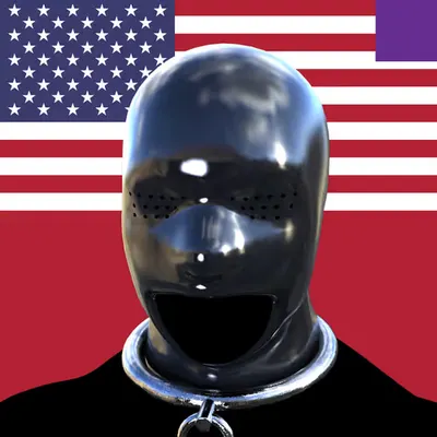 Villain #347 - The Black Latex Sexual Deviant Villain on the Merica background with the Purple Accent