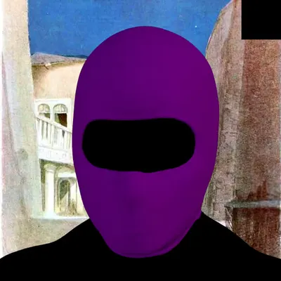 Villain #359 - The Purple Balaclava Villain on the Mediterranean Home background with the Black Accent