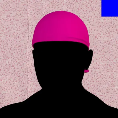 Villain #377 - The Pink Durag Villain on the Spotz background with the Blue Accent