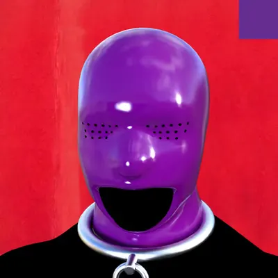 Villain #390 - The Purple Latex Sexual Deviant Villain on the Raw Red background with the Purple Accent