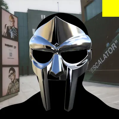 Villain #490 - The Chrome DOOM Villain on the San Li Tun background with the Yellow Accent