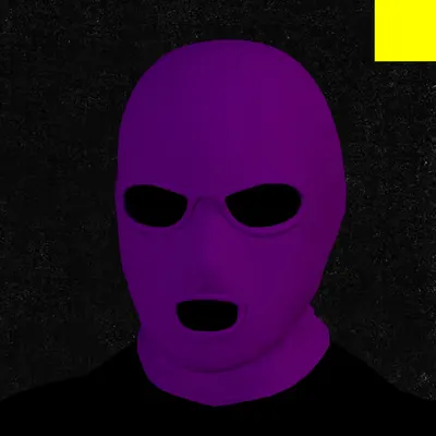 Villain #494 - The Purple Ski Mask Villain on the Deep Black background with the Yellow Accent