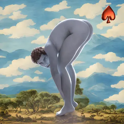 #226 | Bending over scene with background seed 522 and a Red Spade card suit