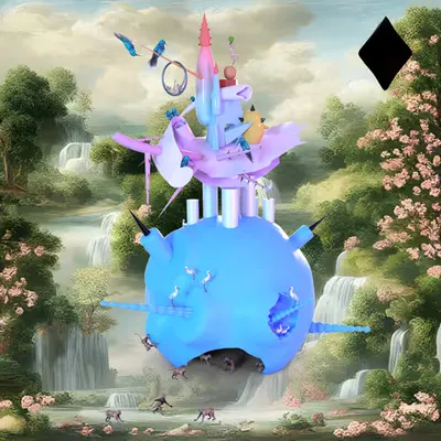 #251 | Building varation 3 scene with background seed 366 and a Black Diamond card suit