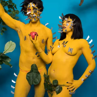 Adam And Eve Covered In Razor Blades