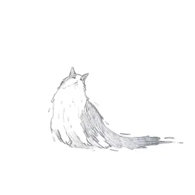 Liquid cat sketch