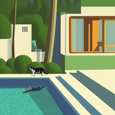 "Poolside Purrfection" #1/1