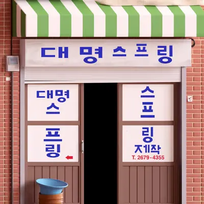 Shop front in Old Mullae, Seoul