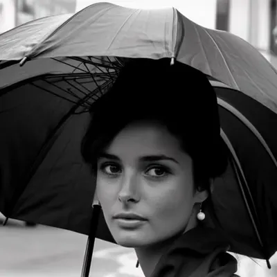 Woman under the umbrella