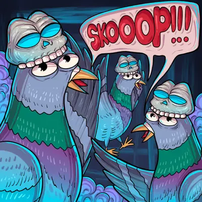 Pigeons scream "SKOP"