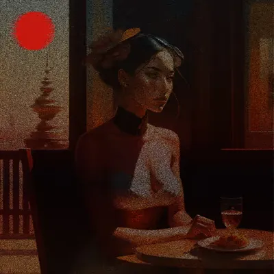Une femme dans un restaurant