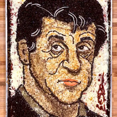 Sylvester Stallone Pizza Portrait