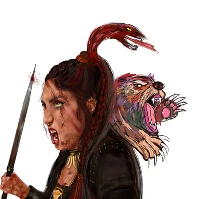 #89 Red snake & bear
