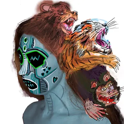 #90 Bear, tiger & monkey
