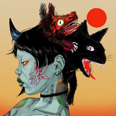 #152 Red wolf & feral cat
