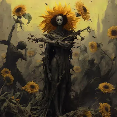 SUNFLOWERS IN THE DARK