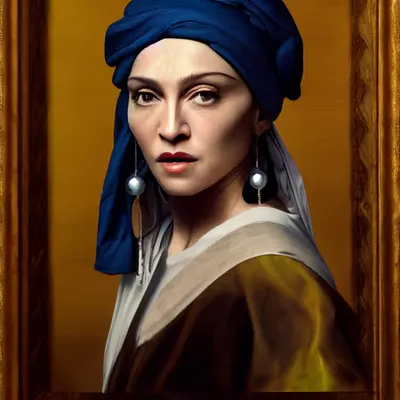 material girl with a pearl earring