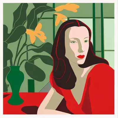 lady in red
