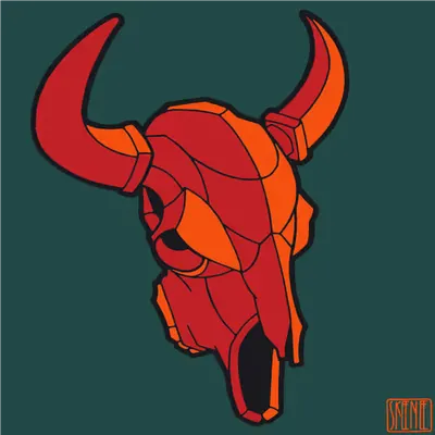 💀57 | MINIMALIST BUFFALO SKULL | Red