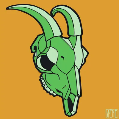 💀59 | MINIMALIST GOAT SKULL | Green