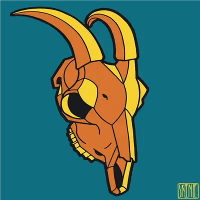 💀60 | MINIMALIST GOAT SKULL | Orange
