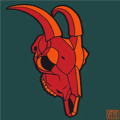💀61 | MINIMALIST GOAT SKULL | Red