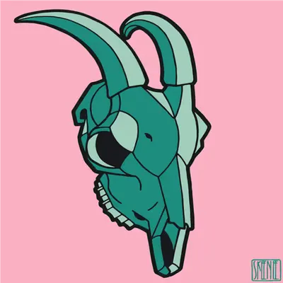 💀62 | MINIMALIST GOAT SKULL | Teal