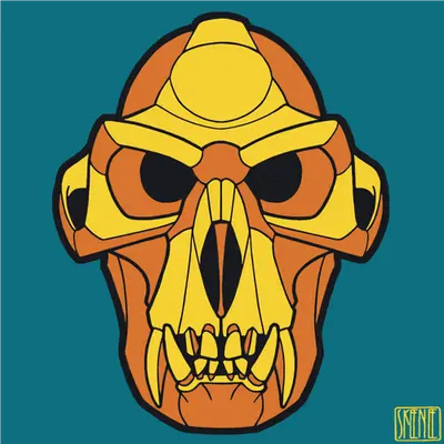 💀64 | MINIMALIST LANGUR SKULL | Green