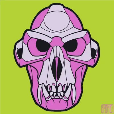 💀65 | MINIMALIST LANGUR SKULL | Purple