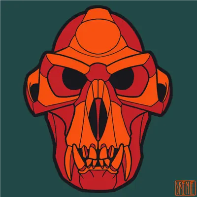 💀66 | MINIMALIST LANGUR SKULL | Red