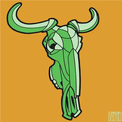 💀68 | MINIMALIST WILDEBEEST SKULL | Green