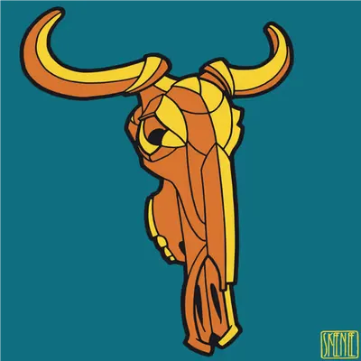 💀69 | MINIMALIST WILDEBEEST SKULL | Orange