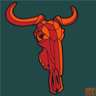💀71 | MINIMALIST WILDEBEEST SKULL | Red