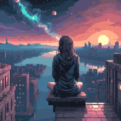 Pixelated Sunset