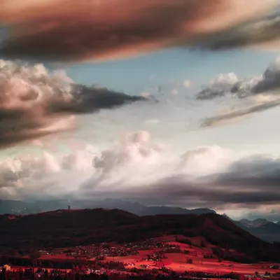 Sunset over Mt Pelrin
