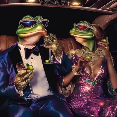 cybershakti_pepe_the_frog_and_wife_dressed_in_luxury_and_bling__29902e6c-655d-44fd-8cab-cfb49c2cc113