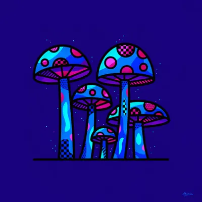 Neon Mushrooms
