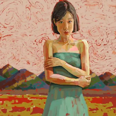 woman in the hills