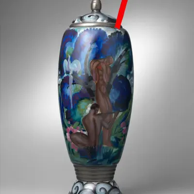 Vase with lid with straw