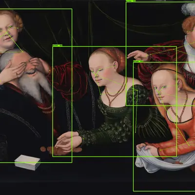 Cybernetic Surveillance: Lucas Cranach the Elder - Old man beguiled by courtesans