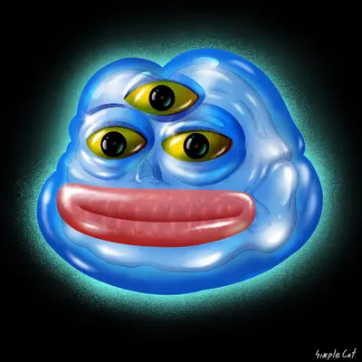UFO and Skull of Pepe head