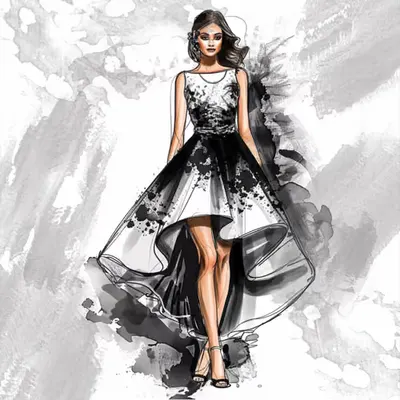 Haute Couture | B/W floral stylish dress