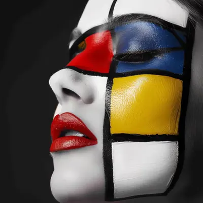 Beautiful face - Mondrian style