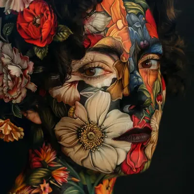 Beautiful faces - Frida Kahlo style