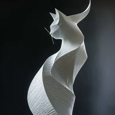 Cat Paper sculpture