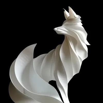 Wolf Paper Sculpture